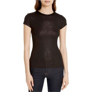 Ted Baker‎ London Amander Shimmer Fitted Tee Women’s 8-10 US Black Glitter
